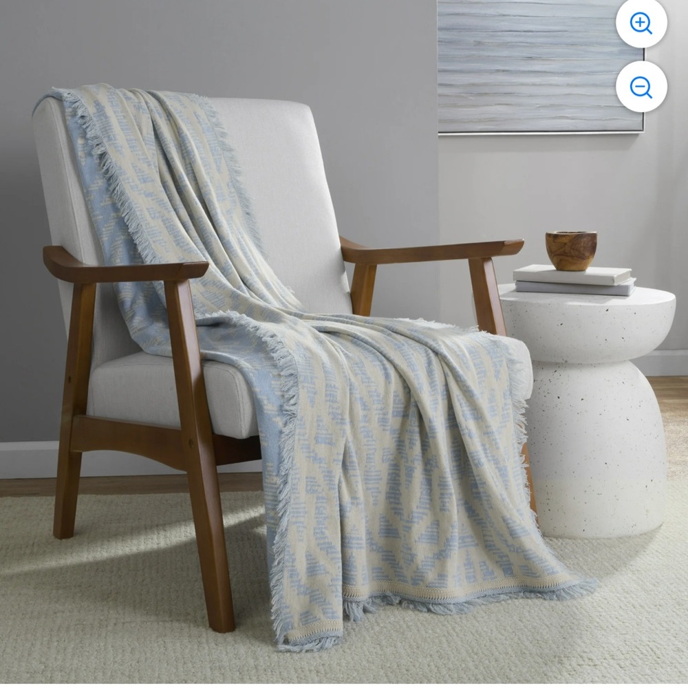 Mainstays Blue and White Throw Blanket